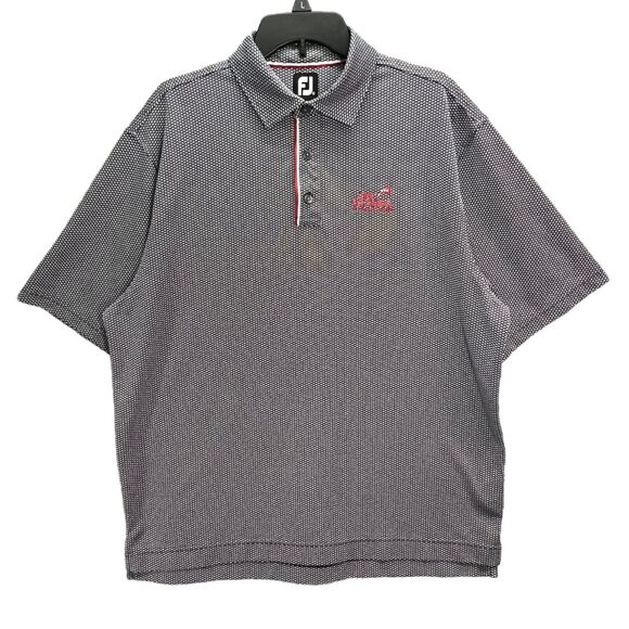 FootJoy Golf Polo Mens XL Blue White Geometric Shirt The General Eagle Ridge CC - Picture 1 of 14